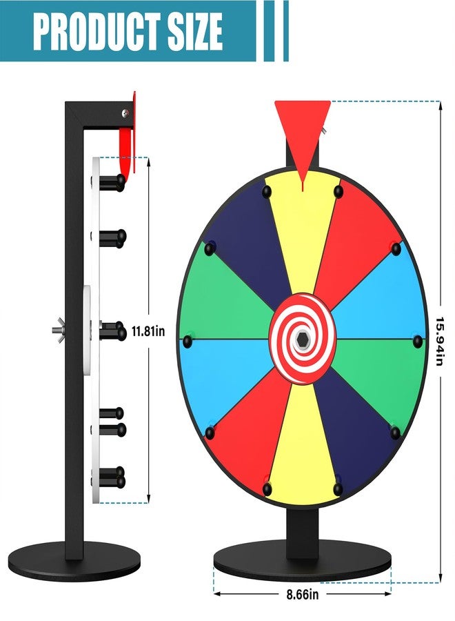 Enayplon 12 Inch 10 Slot Prize Wheel, Spinning Wheel for Prize, Prize Wheel Spinner with Stand, Tabletop Spinner Wheel with Dry Erase Markers and Eraser, Carnival Spin Wheel for Trade Show, Fortune Spin Game - Image 4